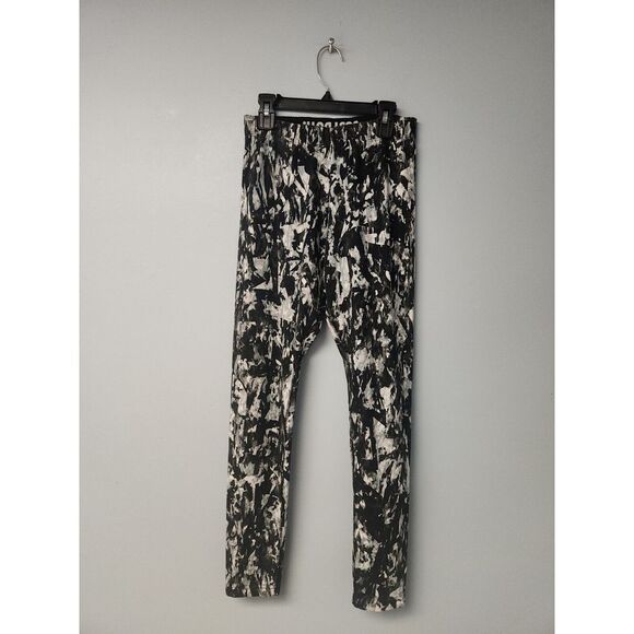 Nike Black‎ & White Patterned Athletic Active Wear Leggings Women's Size M - Picture 1 of 5